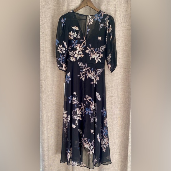 Calvin Klein Floral 3/4 Sleeve Maxi Evening Wedding Guest Dress NWT - Picture 2 of 8